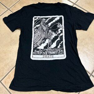 Black Death Skeleton Horse Tarot T-Shirt By Vertebrae33 Size M